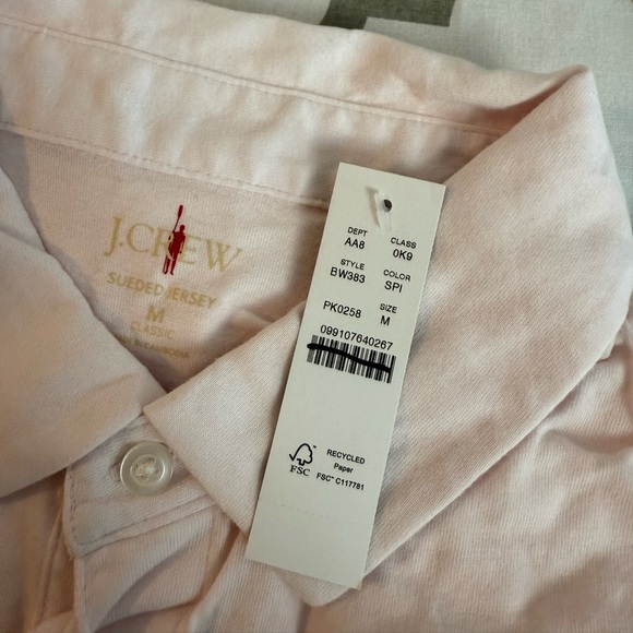 J.Crew Sueded cotton polo shirt NWT Size M - Picture 9 of 11